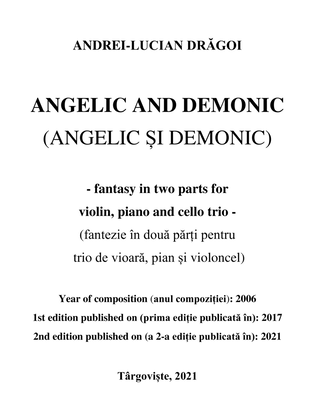 ANGELIC AND DEMONIC (Angelic și demonic) - musical fantasy in two parts for instrumental trio (viol