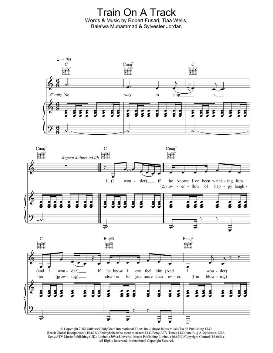 Train On A Track Piano, Vocal, Guitar scores gallery preview page 1