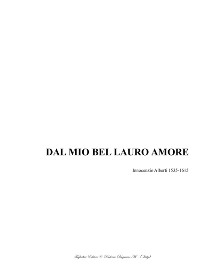 DAL MIO BEL LAURO AMORE - Alberti I. - For SAATB Choir Divisi scores gallery preview page 1