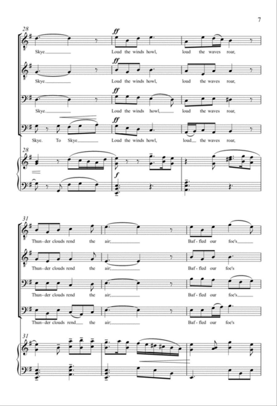Skye Boat Song TTBB scores gallery preview page 5