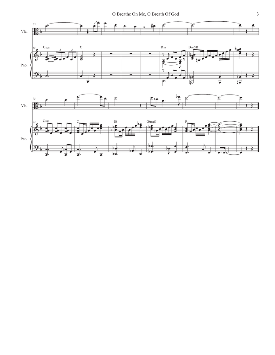 O Breathe On Me, O Breath Of God (Viola solo and Piano) Piano scores gallery preview page 3
