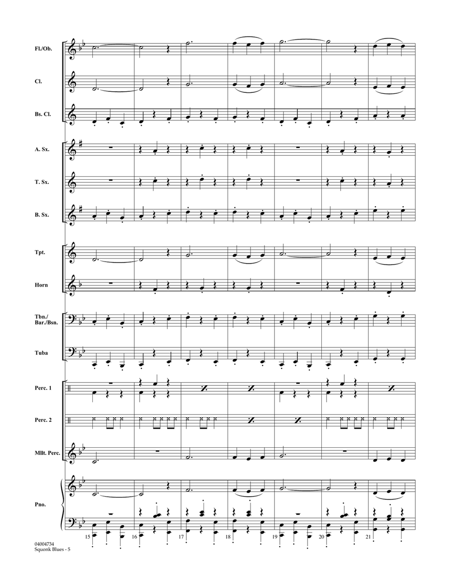 Squonk Blues - Conductor Score (Full Score) Concert Band scores gallery preview page 5