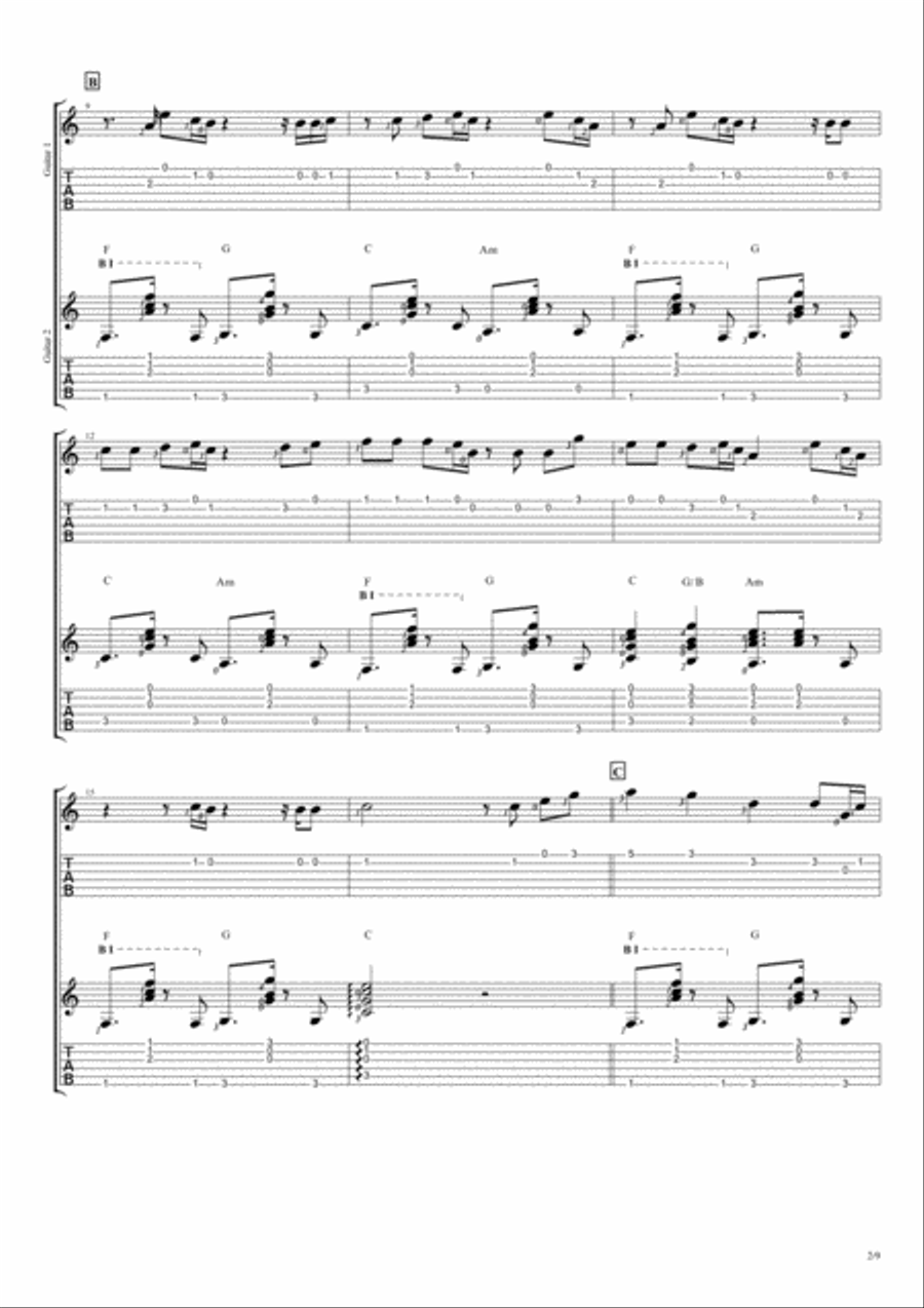All Falls Down Guitar Tablature scores gallery preview page 2