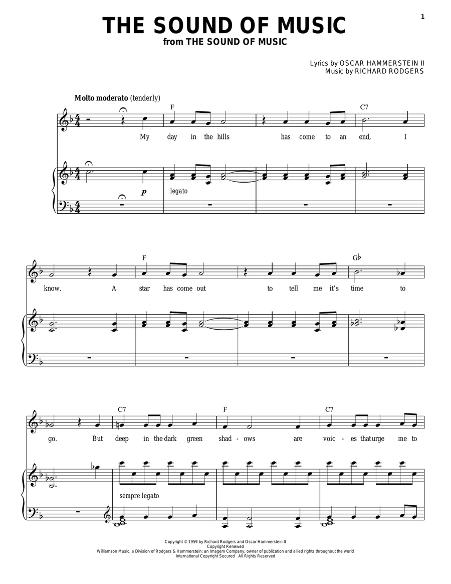 The Sound Of Music The Sound Of Music High Voice scores gallery preview page 1