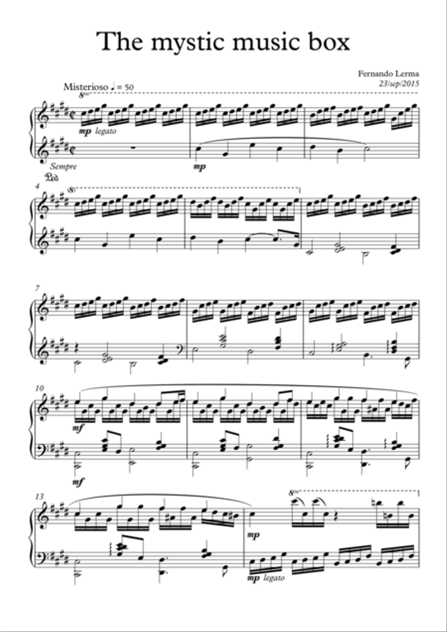 The mystic music box Piano Solo scores gallery preview page 1