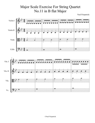 Major Scale Exercise For String Quartet No.11 in B flat Major