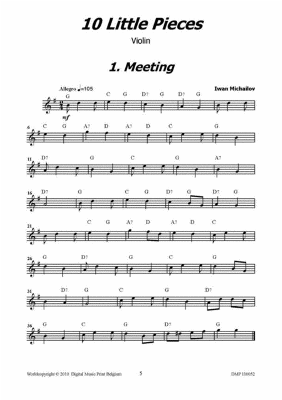 10 Little Pieces Violin Solo scores gallery preview page 2