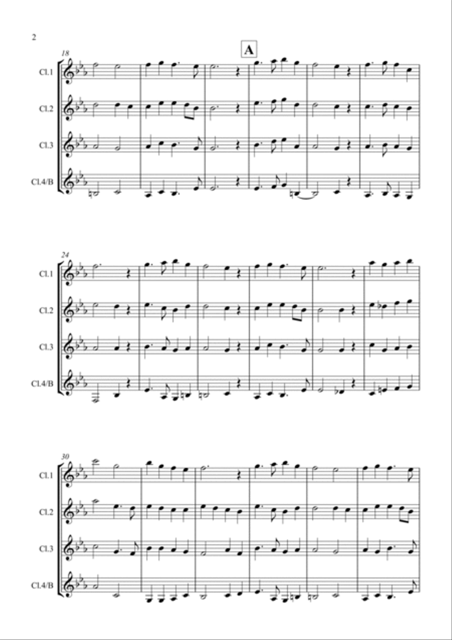 In the Bleak Midwinter for Clarinet Quartet Clarinet Quartet scores gallery preview page 2