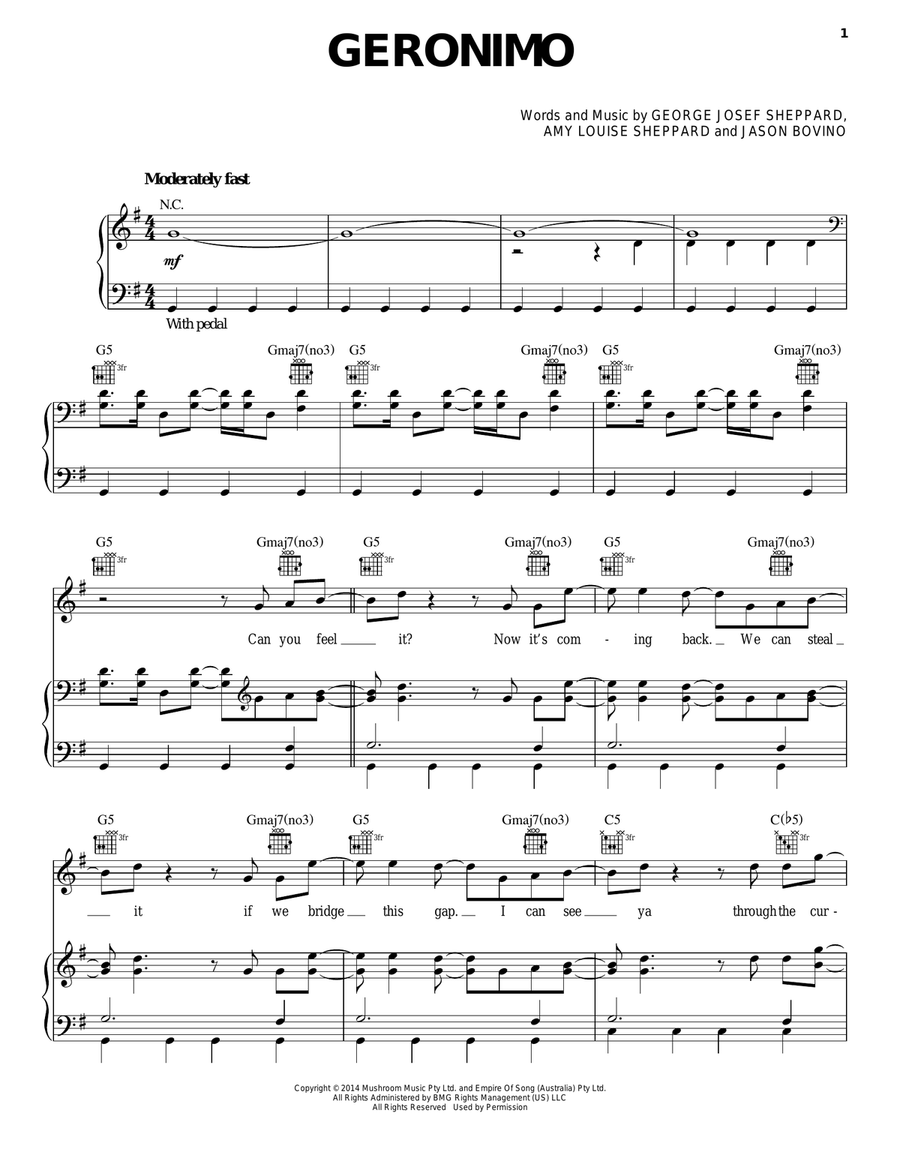 Geronimo Acoustic Guitar scores gallery preview page 1