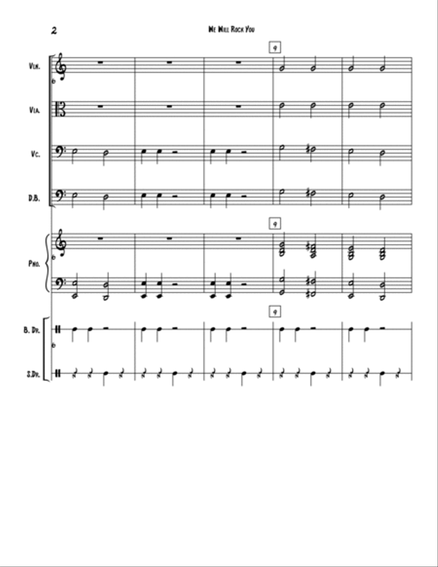 We Will Rock You String Orchestra scores gallery preview page 2