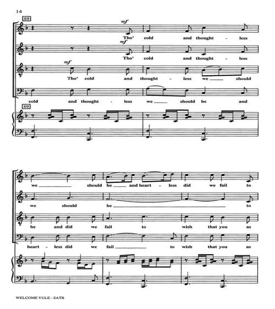 Welcome Yule 4-Part scores gallery preview page 6