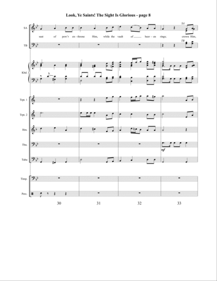 Look, Ye Saints! The Sight Is Glorious 4-Part scores gallery preview page 9