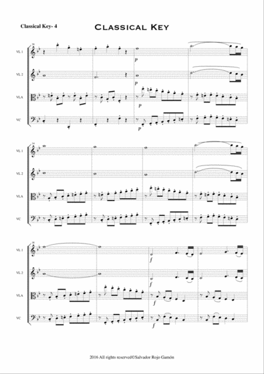 CLASSICAL KEY For String Quartet String Quartet scores gallery preview page 6