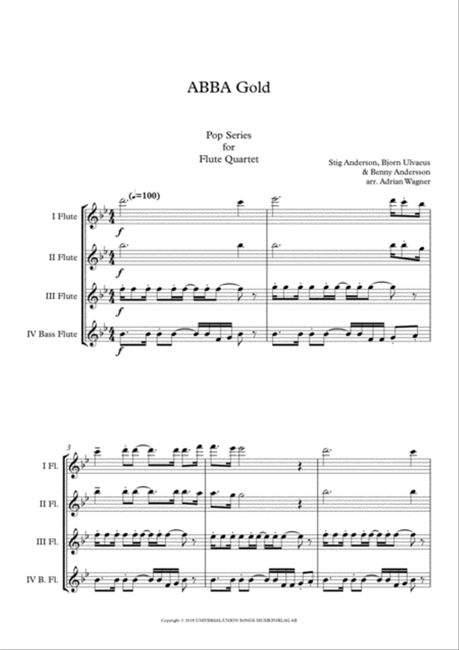 Overture/prologue Flute Quartet scores gallery preview page 3