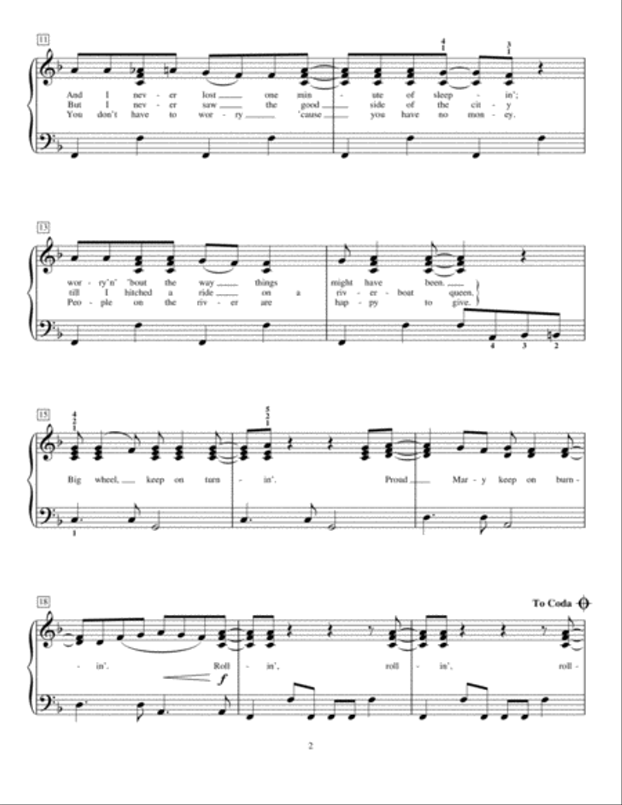 Proud Mary Piano Method scores gallery preview page 2