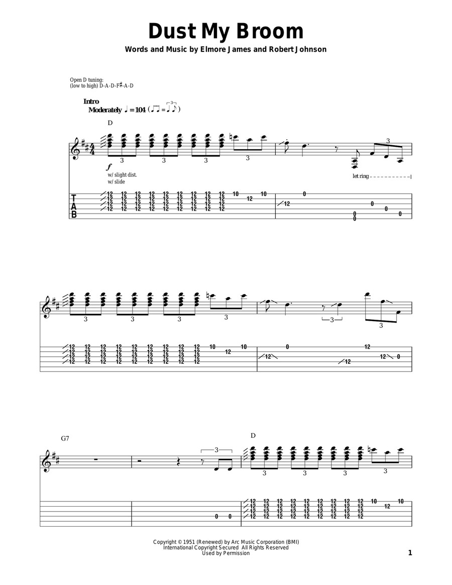 Dust My Broom Acoustic Guitar scores gallery preview page 1