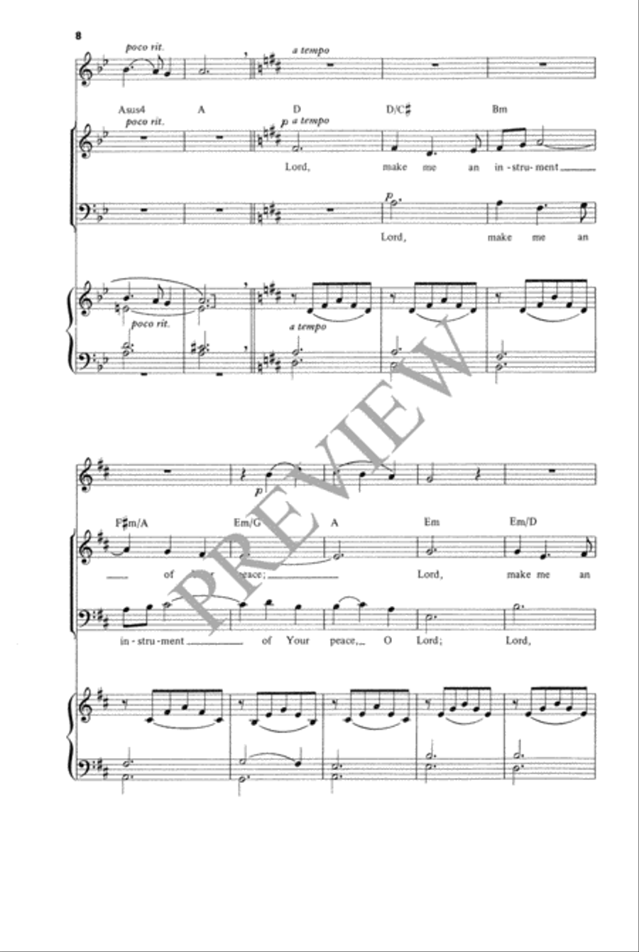 Prayer for Peace 4-Part scores gallery preview page 9
