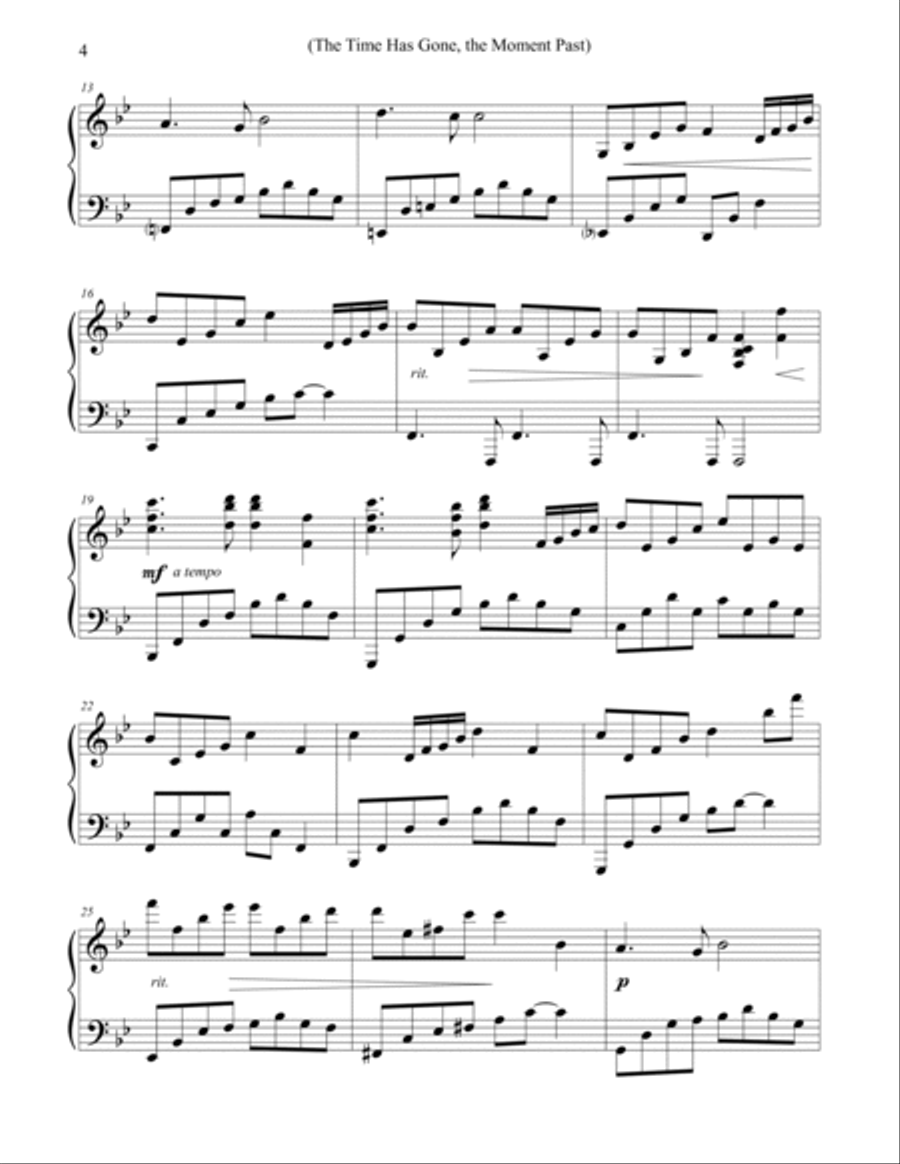 The Time Has Gone, the Moment Past Piano Solo scores gallery preview page 2