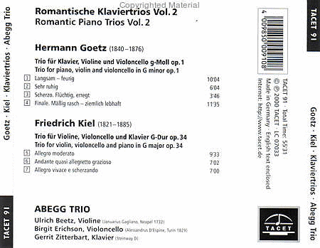 Volume 2: Romantic Piano Trios