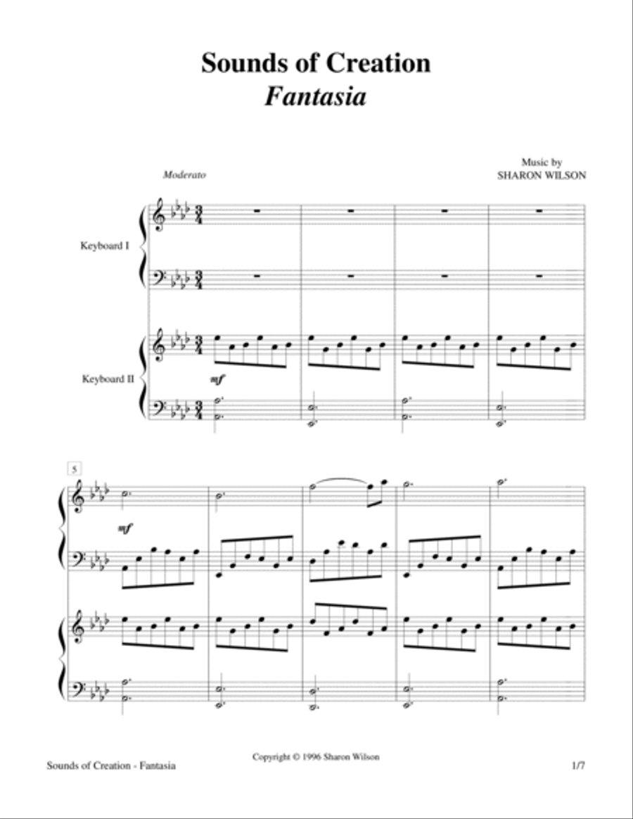 Sounds of Creation - Fantasia (Keyboard Duet; 2 Pianos, 4 Hands) 2 Pianos, 4-Hands scores gallery preview page 4
