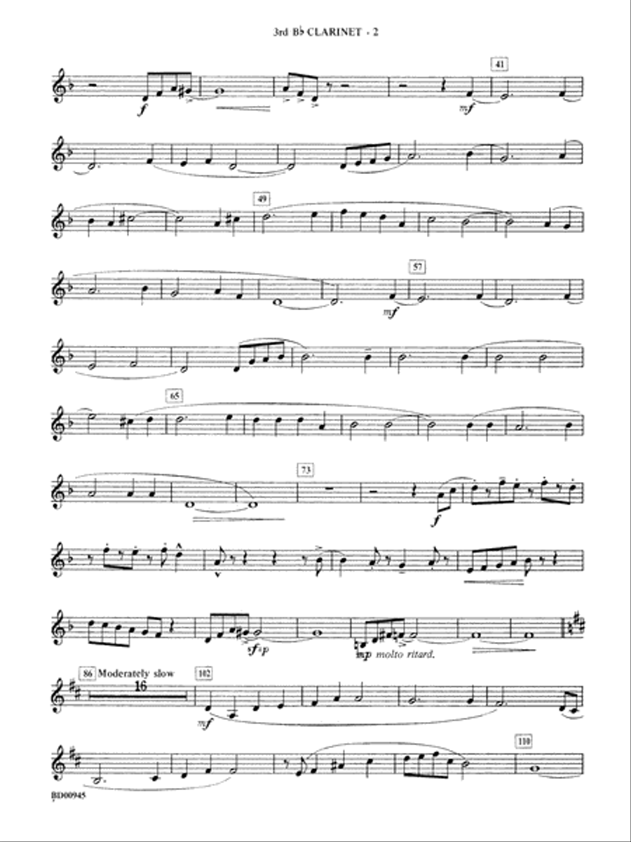 Okeanos: 3rd B-flat Clarinet Concert Band scores gallery preview page 2