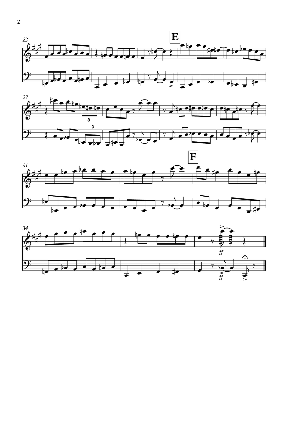Blues Duet for Alto Saxophone and Tuba Duet Alto Saxophone scores gallery preview page 2