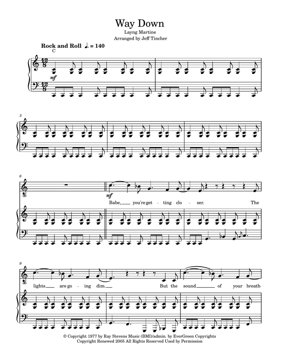 Way Down Way Down Piano, Vocal scores gallery preview page 2