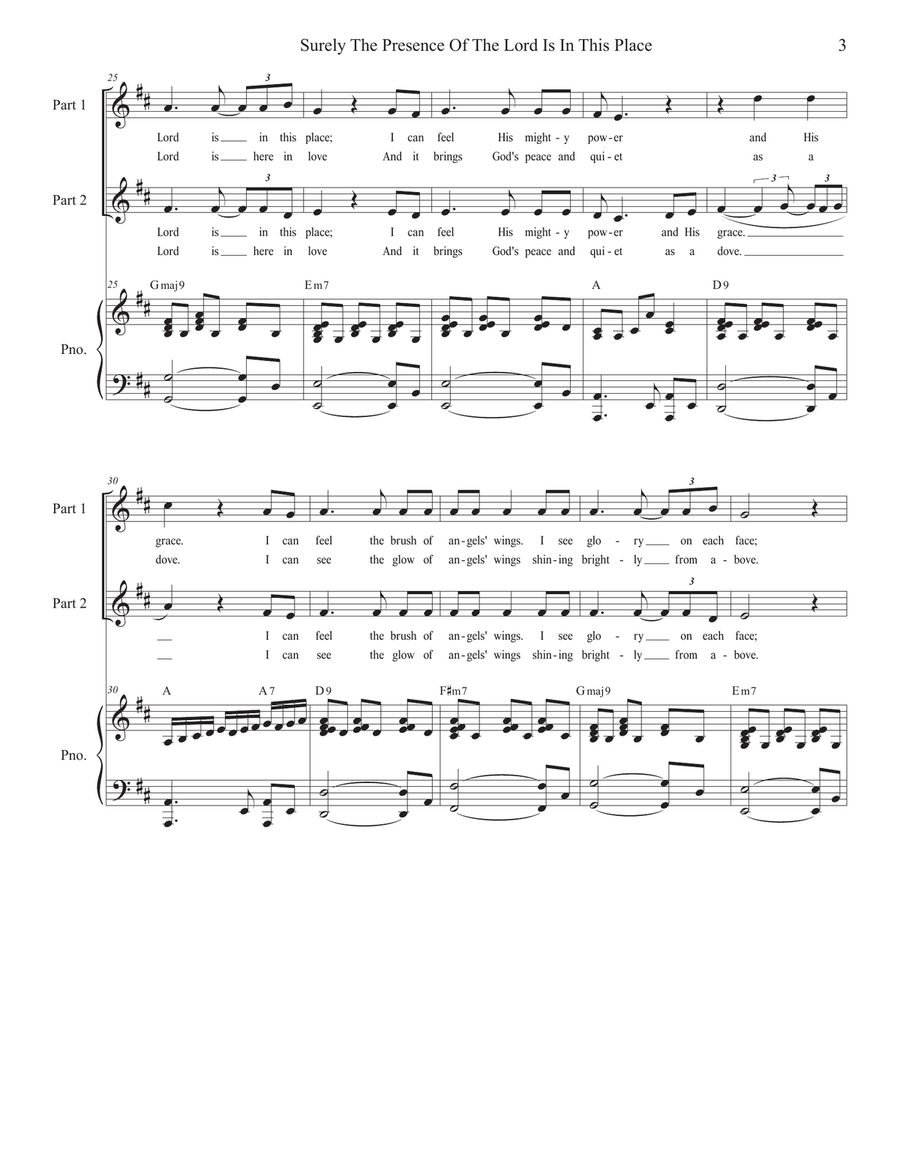 Surely The Presence Of The Lord Is In This Place 2-Part scores gallery preview page 3