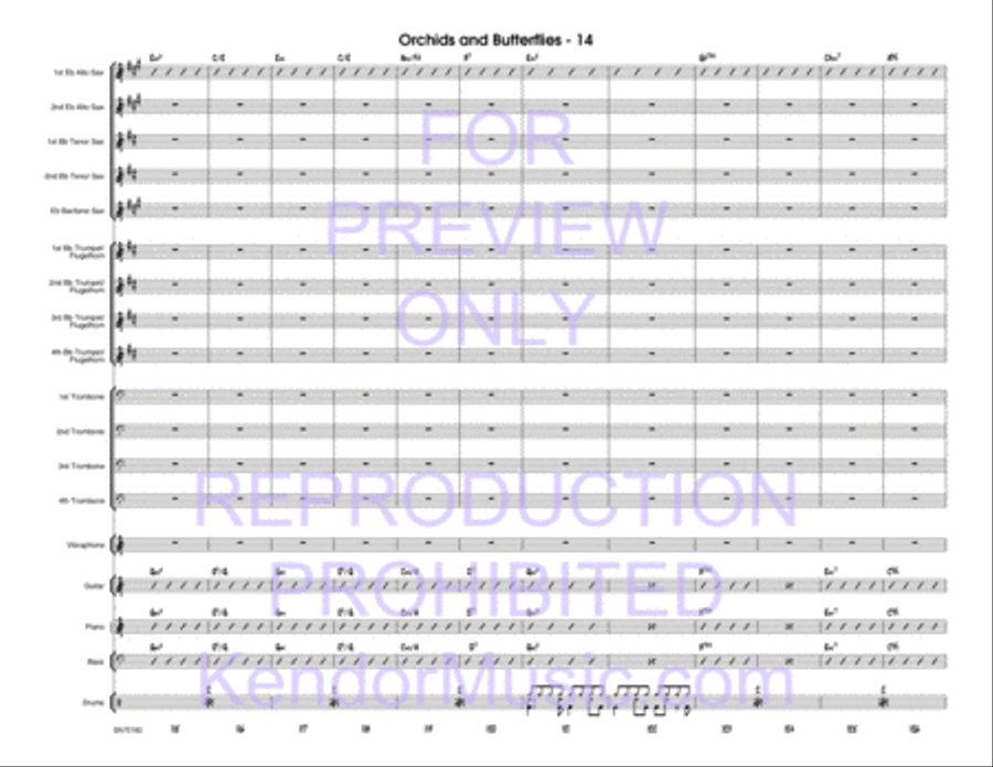Orchids And Butterflies (Full Score) Jazz Ensemble scores gallery preview page 15