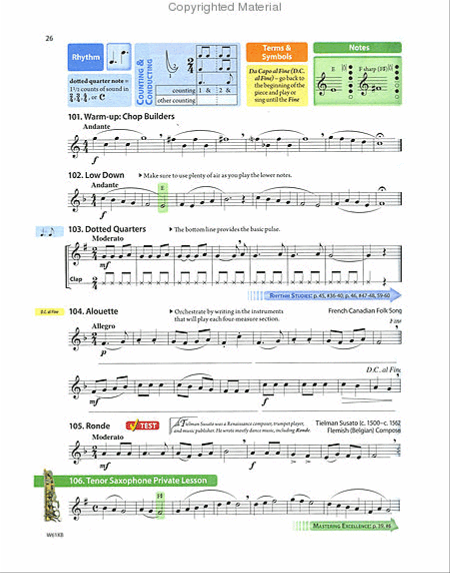 Tradition of Excellence Book 1 - Bb Tenor Saxophone Concert Band Methods scores gallery preview page 7