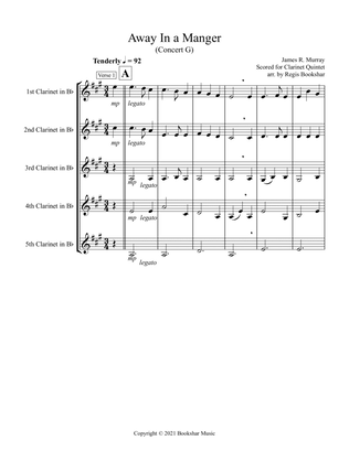 Away in a Manger (G) (Clarinet Quintet)