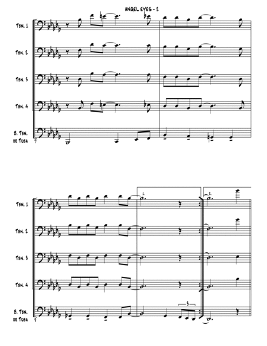 Angel Eyes Angel Eyes Brass Quintet scores gallery preview page 3