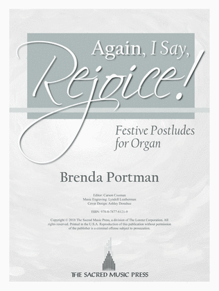 Book cover for Again, I Say, Rejoice!