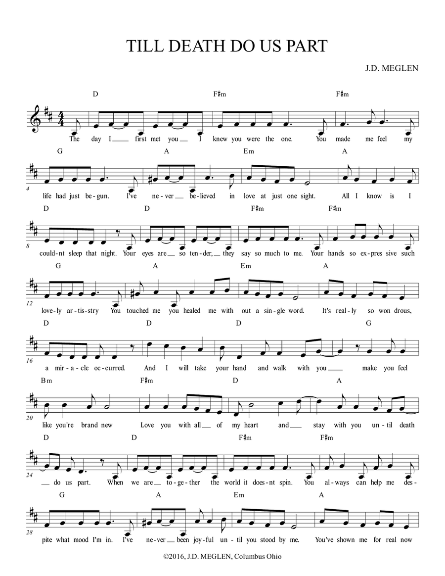 TILL DEATH DO US PART TILL DEATH DO US PART Piano, Vocal scores gallery preview page 1