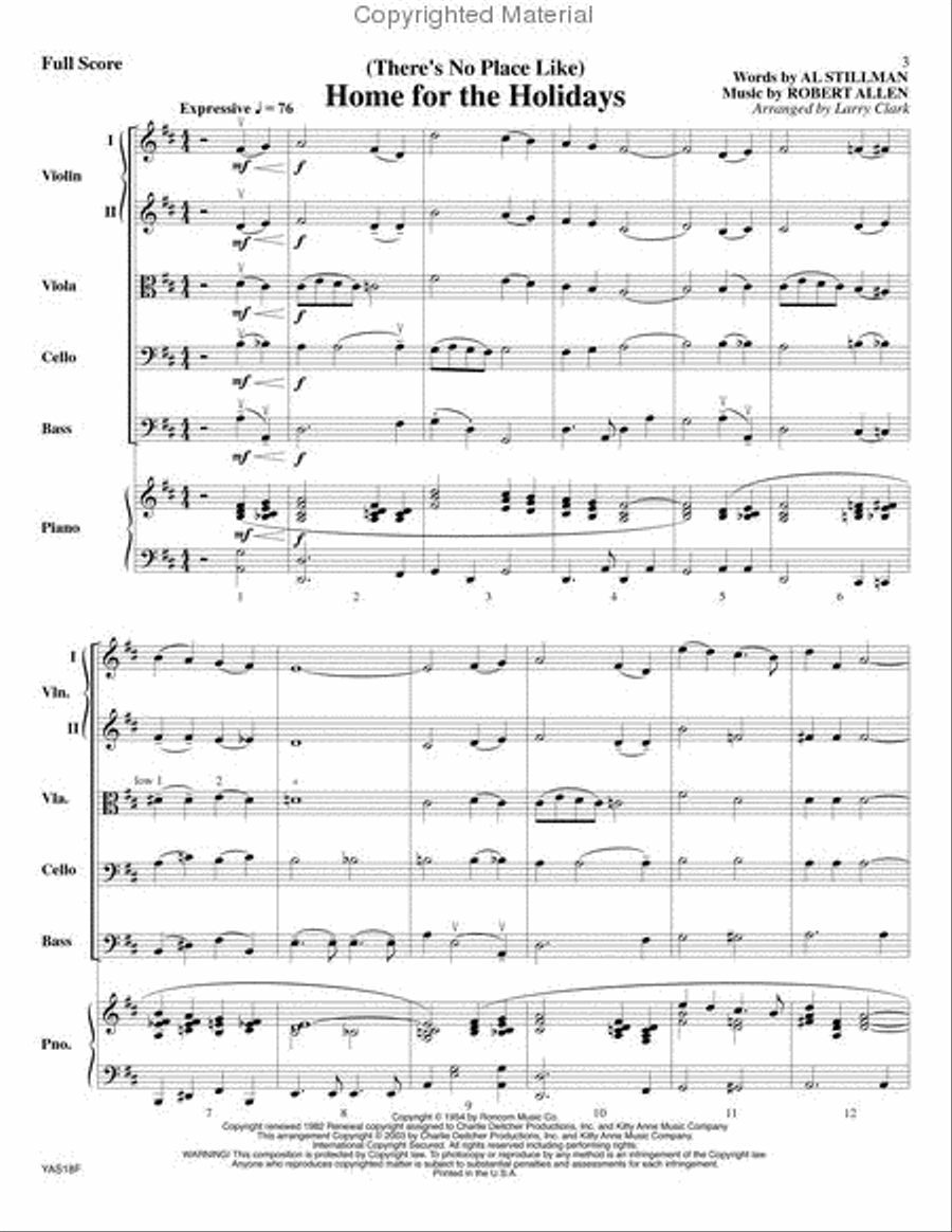 (There's No Place Like) Home For the Holidays String Orchestra scores gallery preview page 2