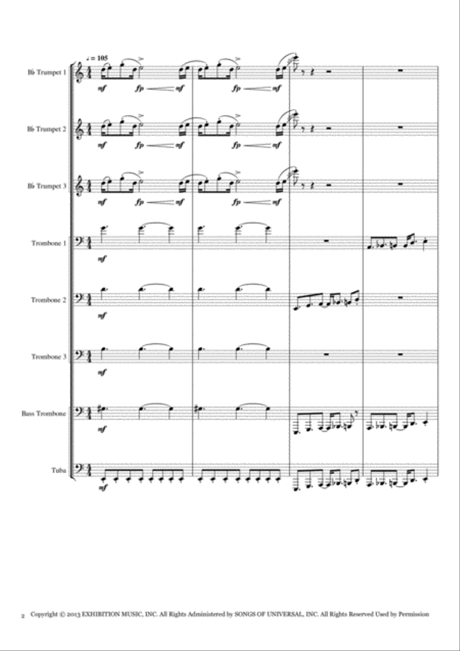 Brooklyn Nine-nine (theme) Brass Ensemble scores gallery preview page 2