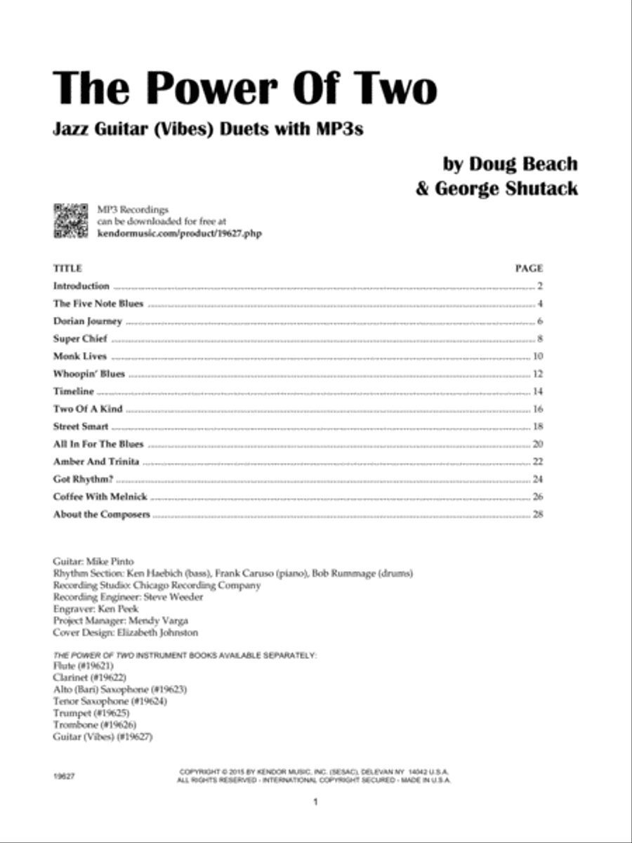 Power Of Two, The - Jazz Guitar (Vibes) Duets with MP3s Electric Guitar scores gallery preview page 2