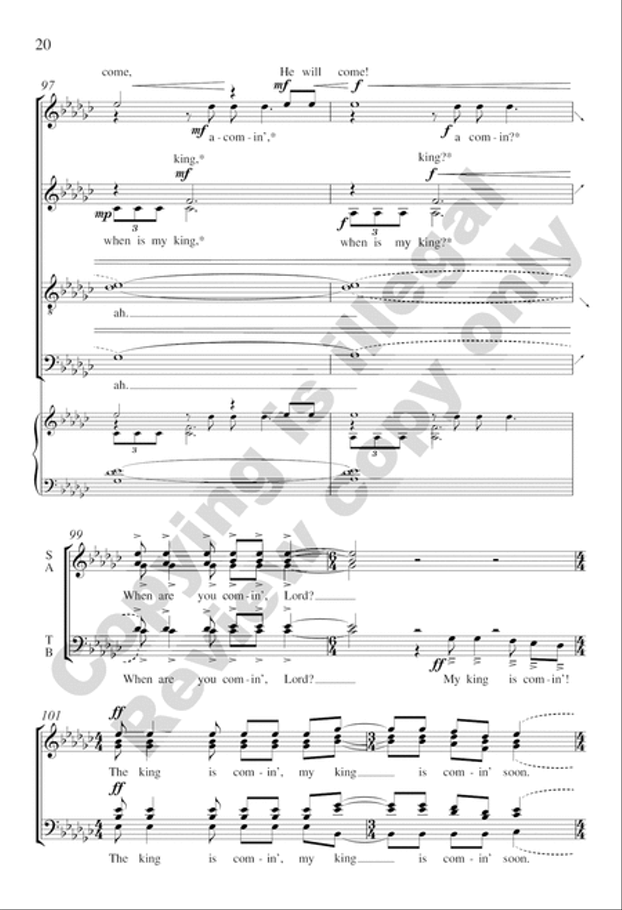 My King Is Comin' Soon 4-Part scores gallery preview page 19