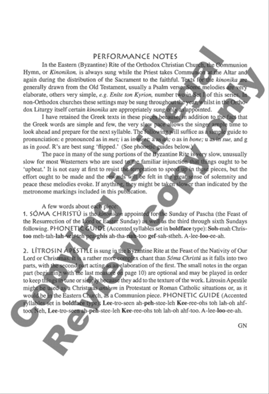 Two Communion Hymns From the Byzantine Liturgy, Set 2 4-Part scores gallery preview page 2