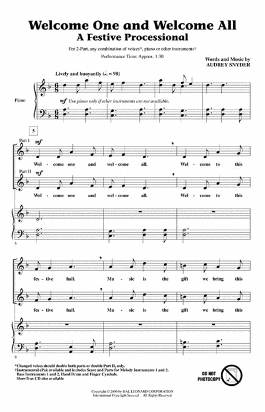 Welcome One and Welcome All - A Festive Processional Choir scores gallery preview page 2