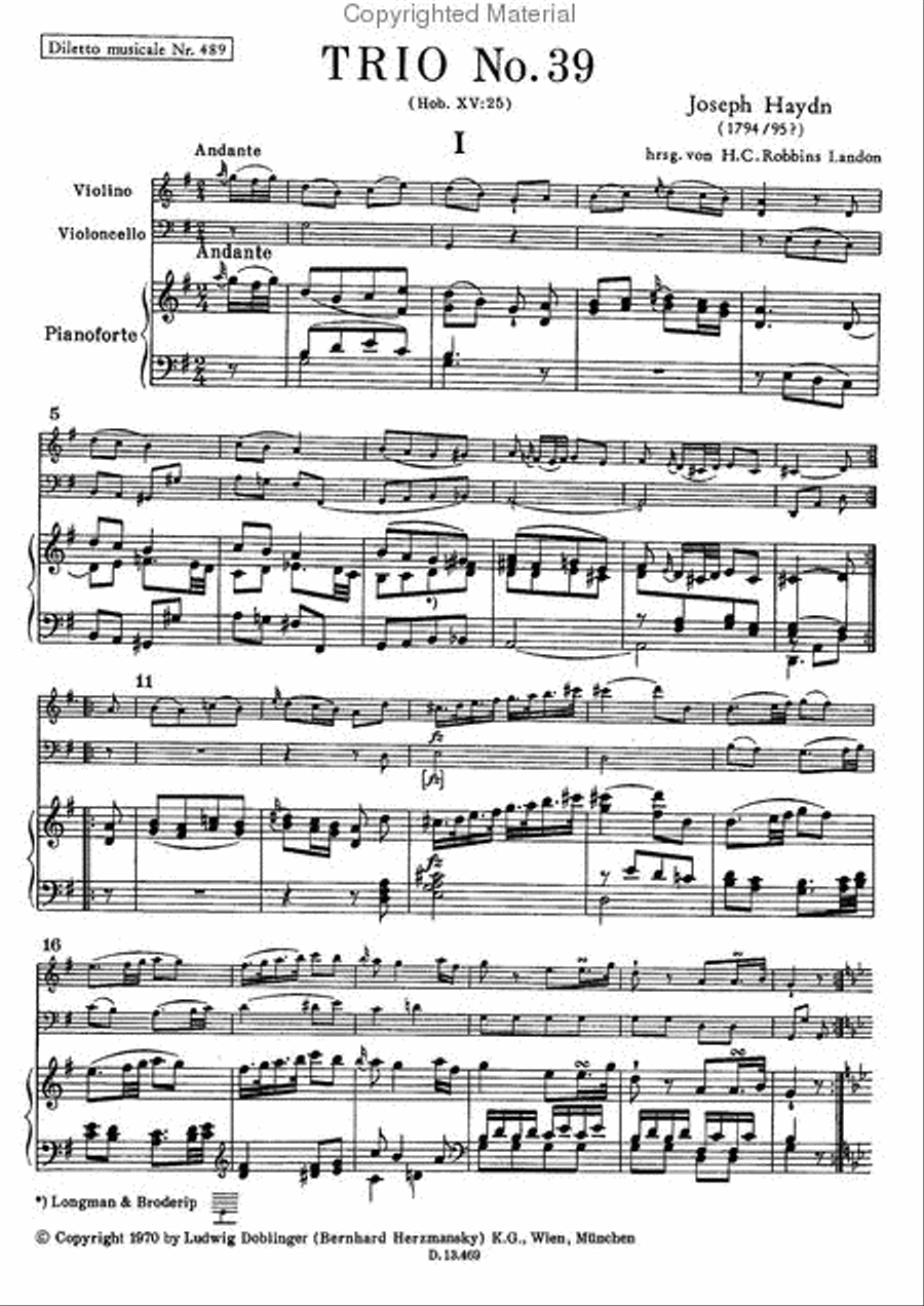 Klaviertrio Nr. 39 G-Dur Piano Trio scores gallery preview page 2