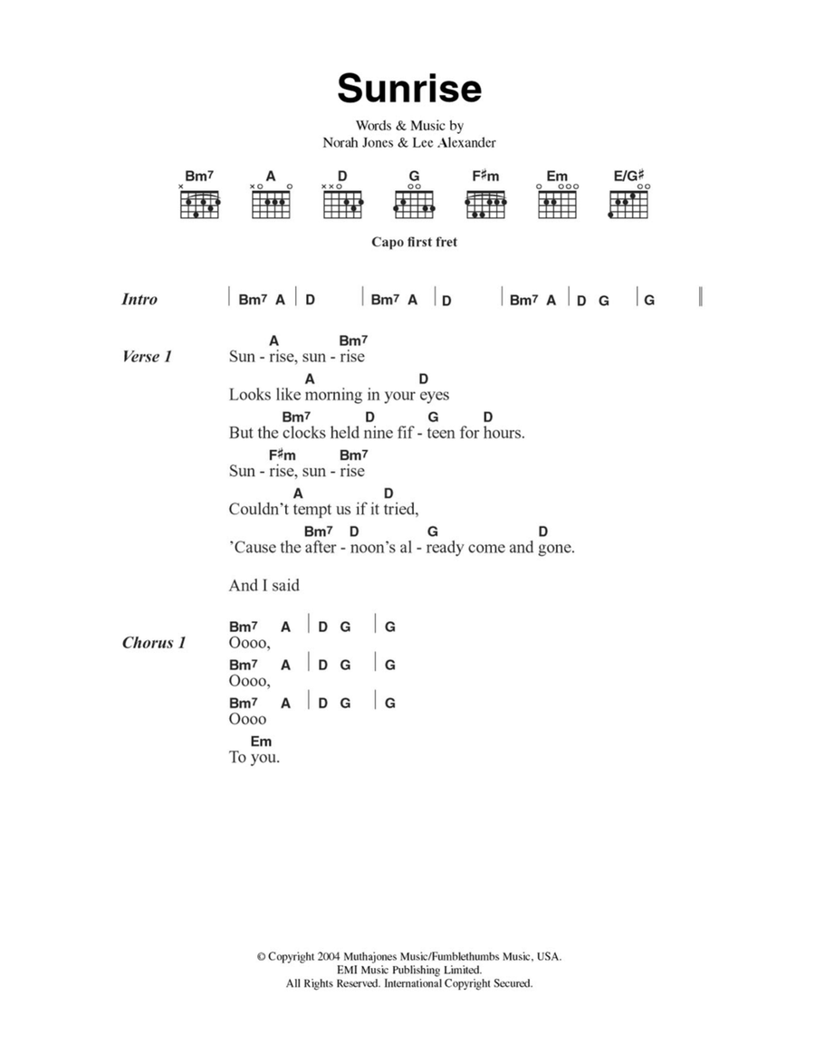 Sunrise Acoustic Guitar scores gallery preview page 1