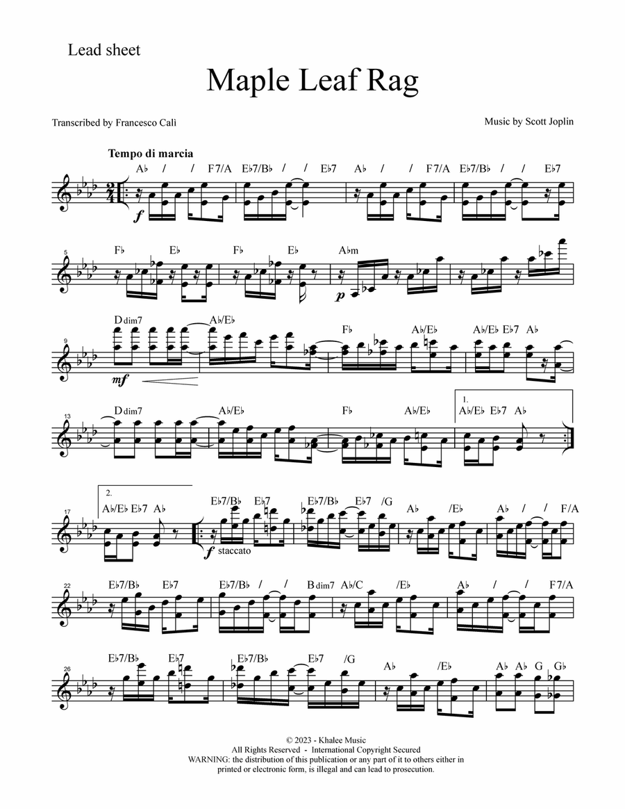 Maple Leaf Rag Piano scores gallery preview page 3
