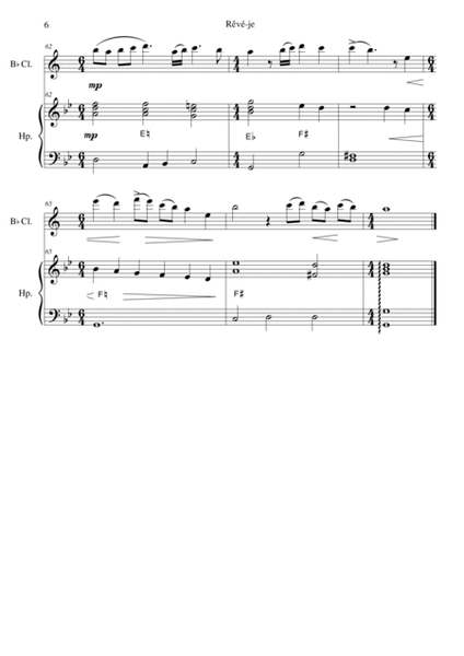 Reve-je for clarinet (Higher version) and harp image number null