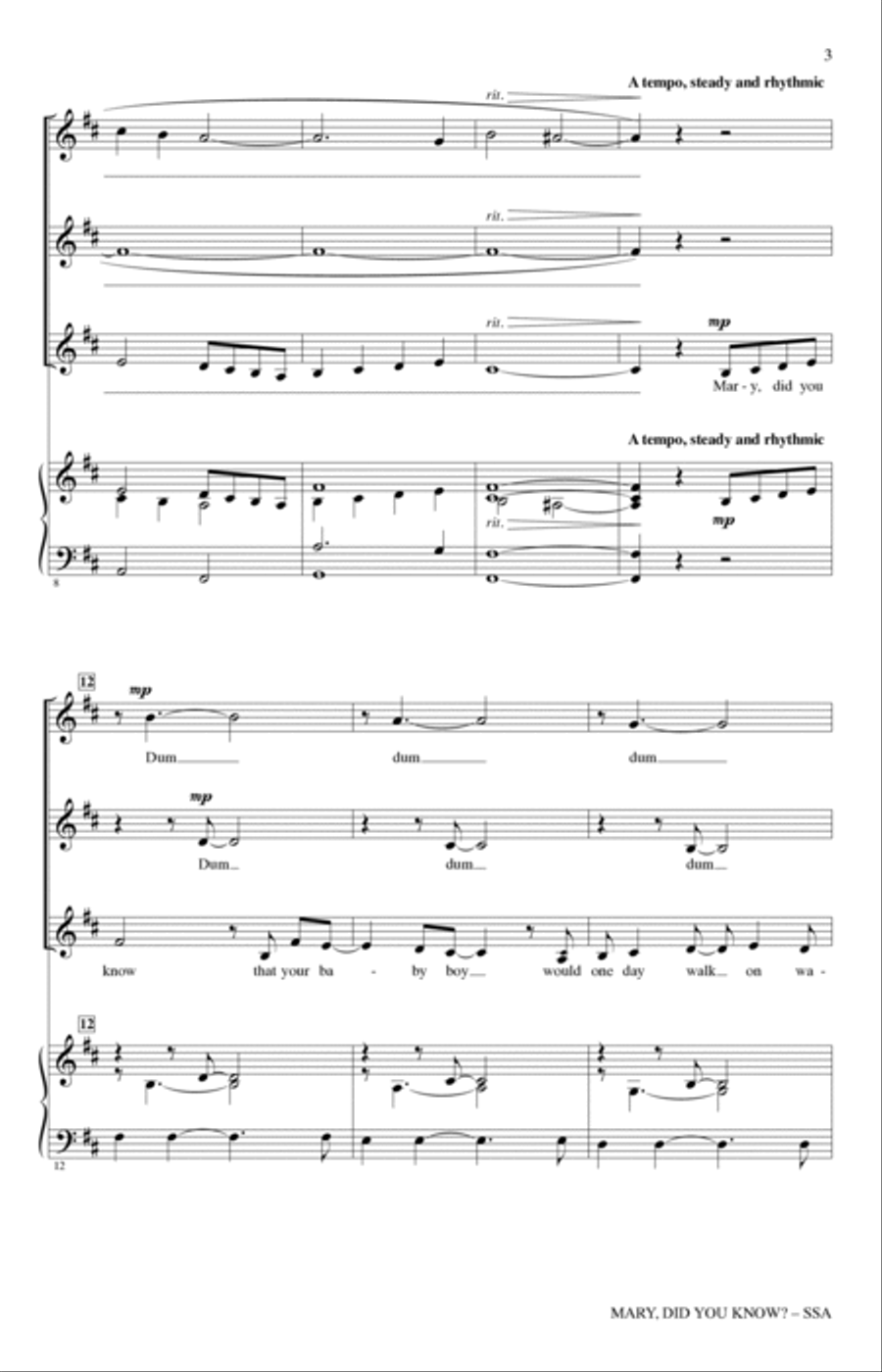 Mary, Did You Know? (arr. Roger Emerson) SSA scores gallery preview page 2