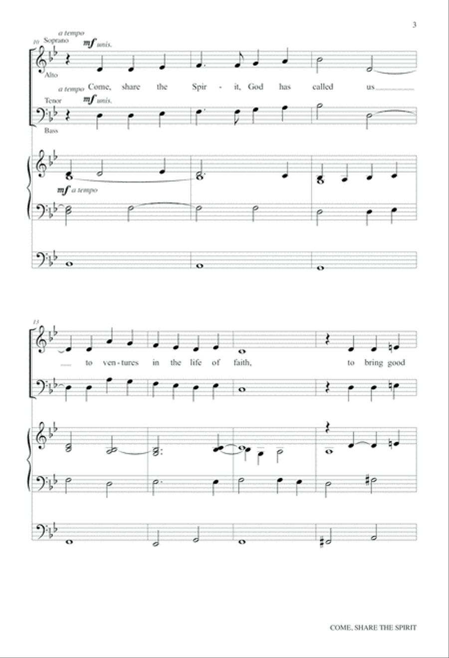 Come Share the Spirit 4-Part scores gallery preview page 3