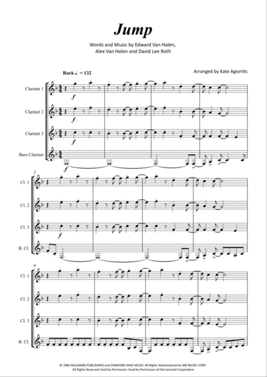 Jump Jump Clarinet Quartet scores gallery preview page 2