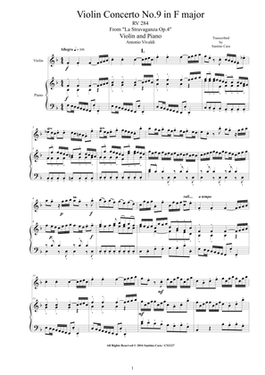 Book cover for Vivaldi - Violin Concerto in F major RV 284 Op.4 No.9 for Violin and Piano