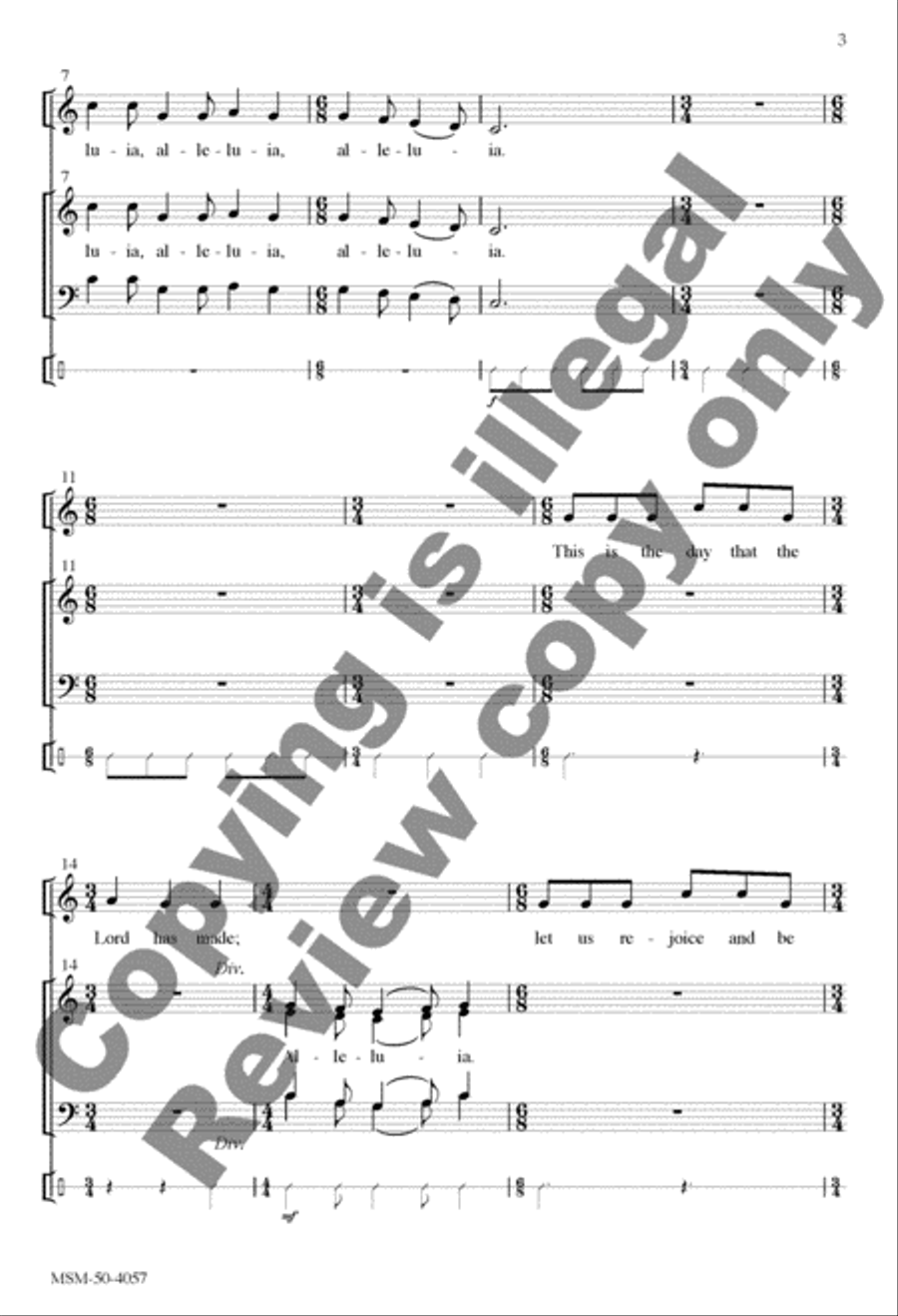 Psalm 118: Alleluia, This Is the Day! 4-Part scores gallery preview page 3