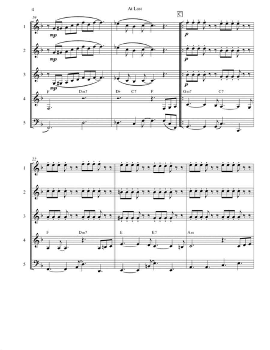 At Last Saxophone Quartet scores gallery preview page 5